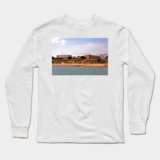 Clacton On Sea Beach Essex England UK Long Sleeve T-Shirt by AndyEvansPhotos